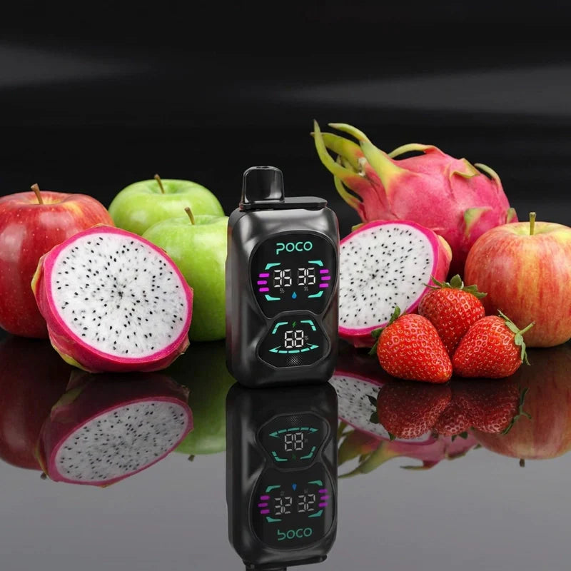 Poco Double 26000 - Black lce Dragon Fruit Strawberry & Double Apple 5%