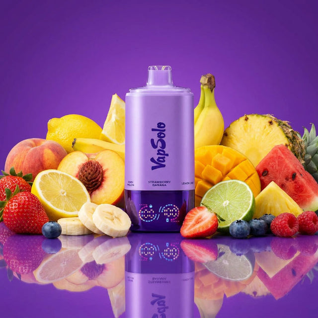 VapSolo 180K 6in1 Sixer – Strawberry Banana & Lemon Lime & Peach Mango Pineapple & Watermelon Ice & Sour Triple Berry & Hami Melon 5%